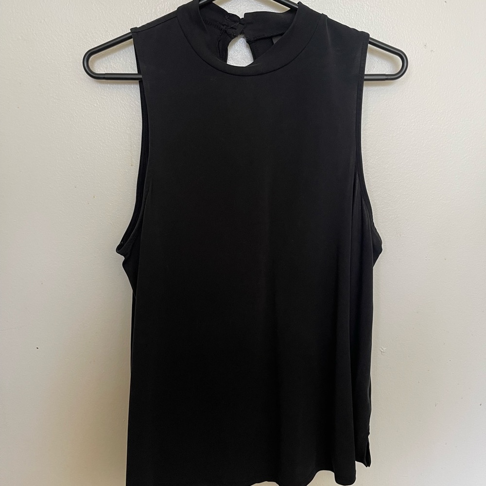 Massini High Neck Black Blouse
